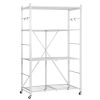 VEVOR 4-Tier Foldable Storage Shelf, 36W x 21D x 60 H Inch Folding Metal Rack Shelving Unit