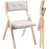 VEVOR Wooden Folding Chairs with Cushion, Set of 4, Portable Foldable Cushion Chair with Wooden Frame, Modern Padded Dining Chair for Kitchen, Office