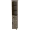 Skinny Tall Cabinet with Drawer, 67'' Slim Cabinet with Door, Farmhouse Style, Weathered Gray Oak