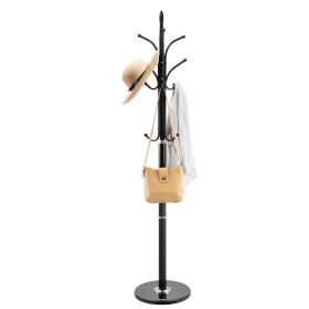 VEVOR Coat Rack Freestanding, Coats Tree Stand with Stable Marble Base & 6 Hooks, Free Standing Hall Coat Rack for Entryway, Bedroom, Office