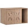 Cat Litter Box Enclosure with Scratching Board, Cat Washroom End Side Table, 31.5" x 19" x 20", Walnut Brown