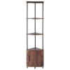 VEVOR 5 Tier Corner Shelf with LED Light, 65.4" Tall Corner Bookshelf with Storage Cabinet