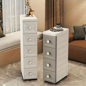White 15cm 591in Wide 5 Drawer Mesh Storage Cabinet Narrow Durable Plastic Multi Layer Organizer Space Saving Storage Unit for Shop Studio Home Easy A