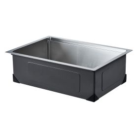 VEVOR 32 inch Kitchen Sink Workstation, 304 Stainless Steel Undermount Sink, Drop-In Single Bowl Farmhouse Basin with Ledge & Multiple Accessories