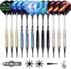 Darts Plastic Tip - Soft Tip Darts Set - 12 Pcs with 100 Extra Dart Tips 12 Flights Flight Protectors and Wrench for Electronic Dart Board