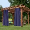 50inch*120inch navy luxurious woolen outdoor curtain with hanging straps combine elegance and durability for a comfortable outdoor space.