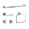 VEVOR Brushed Nickel Bathroom Hardware Set, 5 Pieces Bathroom Accessories Set, Stainless Steel 24 inch Towel Bar, Towel Rack, 2 Robe Towel Hooks