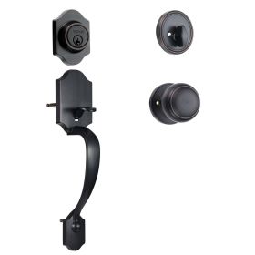 VEVOR Front Door Handle and Deadbolt Set, Front Door Lock Set with Interior Knob, Adjustable Hole Spacing Single Cylinder Handleset
