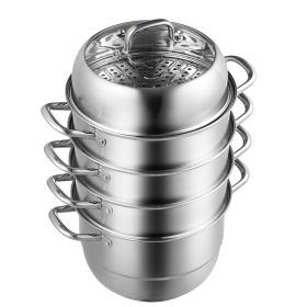 VEVOR Steamer Pot 11.8in/30cm, 5 Tier Steamer Pot for Cooking with 10QT Stock Pot, 3 Vegetable Steamers & 2 Steaming Trays