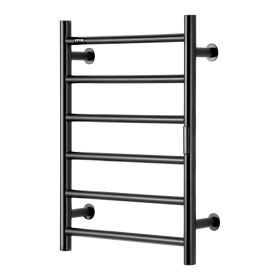 VEVOR 6 Bars Towel Warmer Rack, Wall Mounted Heated Towel Rack for Bathroom, IPX5 Waterpoof Towel Heater Rack with Timer & LED Display Screen