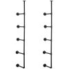VEVOR Industrial Pipe Shelf, 5 Tier 2PCS, 11.8in Applicable Board Width Wall-Mount Floating Rustic Wood Shelves Bracket Bookshelf