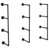 VEVOR Industrial Pipe Shelf, 4 Tier 3PCS, 11.8in Applicable Board Width Wall-Mount Floating Rustic Wood Shelves Bracket Bookshelf