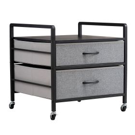 VEVOR Mini Fridge Stand with Storage, 176 lb-Capacity Mini Fridge Table with 2 Drawers & 4 Swivel Wheels, Mobile Mini Fridge Shelf