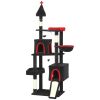 78" Gothic Cat Tree, Cat Tower with Coffin Bed, 2 Spacious Condos, Sisal Scratching Posts, Bat Hanging Balls, Halloween