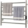 Towel Warmer, Stainless Steel Smart WiFi Heated Towel Rack, Wall Mounted with 6 Bars and Adjustable Temperature, Silver