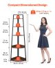 VEVOR 5 Tier Corner Shelf, 70" Tall Corner Bookshelf with Metal Frame & Wooden Shelves, Industrial Corner Ladder Shelf for Living Room, Bedroom