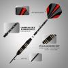 Darts Metal Tip Set, 3 Pack Steel Tip Darts Set, Professional Dart for Dartboard with Aluminum Shafts, Brass Barrels, Extra Flights, O-Rings