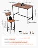 VEVOR Bar Table, 5PCS 47″ Bars Tables Set, Bar Tables and Chair Set with Rounded Edge Design, Rectangular Pub Table with Four Stools for Living Room