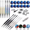 Darts Plastic Tip - Soft Tip Darts Set - 12 Pcs with 100 Extra Dart Tips 12 Flights Flight Protectors and Wrench for Electronic Dart Board