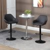 Swivel Bar Stool Collection Black PU Leather Seating Steel Base Elegant Durable
