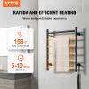 VEVOR 6 Bars Towel Warmer Rack, Wall Mounted Heated Towel Rack for Bathroom, IPX5 Waterpoof Towel Heater Rack with Timer & LED Display Screen