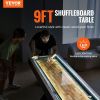 VEVOR Shuffleboard Table, 9 ft LED Light Up Shuffleboard for Family Game Room, 2 in 1 Shuffleboard and Bowling Combo Game Set