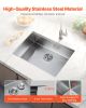 VEVOR 32 inch Kitchen Sink Workstation, 304 Stainless Steel Undermount Sink, Drop-In Single Bowl Farmhouse Basin with Ledge & Multiple Accessories
