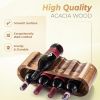 Wooden Countertop Wine Rack – 8-Bottle Acacia Wine Holder Stand – Freestanding Wine Storage – Great for Home Decor No Assembly Required