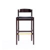 Manhattan Comfort Klismos 40.75 in. Black and Dark Walnut Beech Wood Barstool
