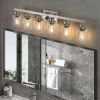 37" Modern 6-Light Bathroom Vanity Light Fixture - Brushed Nickel Finish with Clear Glass Shades, Perfect for Bathroom, Vanity