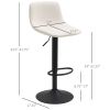 Swivel Bar Height Chairs Set of 4 Adjustable Cream White Padded Barstools for Kitchen Counter