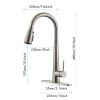 Kitchen Faucet with Pull Down Sprayer Brushed Nickel; High Arc Single Handle Kitchen Sink Faucet with Deck Plate; Commercial Modern Stainless Steel Ki