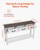 VEVOR 47 in Console Table, Farmhouse Desk Behind the Couch with Drawers and Bottom Storage Shelf