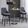 Extra Tall Bar Stools Set of 2 Modern 360 Swivel Dining Room Chairs Steel Legs Dark Gray