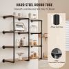 VEVOR Industrial Pipe Shelf, 4 Tier 3PCS, 11.8in Applicable Board Width Wall-Mount Floating Rustic Wood Shelves Bracket Bookshelf