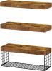 Bathroom Toilet Shelf - Wall-mounted floating shelf, ideal for storing toilet paper, small farmhouse style decorative shelf, 16 inches, 3-piece set