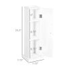 Toilet Paper Storage Cabinet 26" Narrow Bathroom Organizer Floor Standing White