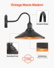 VEVOR Outdoor Barn Light, 11.5 in Diameter, 2-Pack Farmhouse Gooseneck Light Fixture, Dusk to Dawn Exterior Wall Sconce, with Anti-Rust
