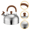PS2025A3L Silver European-Style Kettle with Gas Burner Alert. Boils in 8-10 minutes with 0.35mm-thick body. 3L capacity compatible with induction