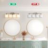 Brushed Nickel Bathroom Light Fixtures, 4-Light Modern Vanity Light Over Mirror, Wall Sconces with Milky White Frosted Glass Shades