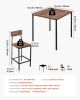 VEVOR Bar Table, 5PCS 35″ Bars Tables Set, Bar Tables and Chair Set with Rounded Edge Design, Square Pub Table with Four Stools for Living Room