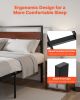 VEVOR King Size Bed Frame, 14 Inch Black Metal Platform Bed Frame with Retro Brown Wooden Headboard and Footboard, Large Under-Bed Storage