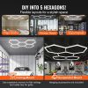 VEVOR Hexagon Garage Lights, 26400LM, 6500K 5 Grid Systems Honeycomb Hexagonal Garage LED Lights