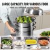 VEVOR Steamer Pot 11.8in/30cm, 5 Tier Steamer Pot for Cooking with 10QT Stock Pot, 3 Vegetable Steamers & 2 Steaming Trays