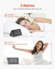 VEVOR Digital Alarm Clock, Wooden Desk Clock with Dual Alarm, USB Port, Snooze, Night Light, Voice Control, Adjustable Volume