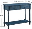 DS-HOMEPORT Solid Wood Sofa Table; Wooden Farmhouse Console Tables with Storage Shelf; Wood Entryway Table with Drawers; 35.43'' x 13.78'' x 30.31'' I