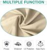 50inch*120inch beige luxurious woolen outdoor curtain with hanging straps combine elegance and durability for a comfortable outdoor space.