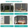 50inch*120inch gray luxurious woolen outdoor curtain with hanging straps combine elegance and durability for a comfortable outdoor space.