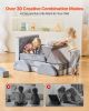 Modular Kids Play Couch, Sectional Toddler Sofa with Armrests, 28D Sponge & Short Pile