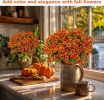 Artificial autumn flowers, outdoor fake chrysanthemums, fake plants, UV resistant and colorfast, simulated plastic greenery for gardens, porches